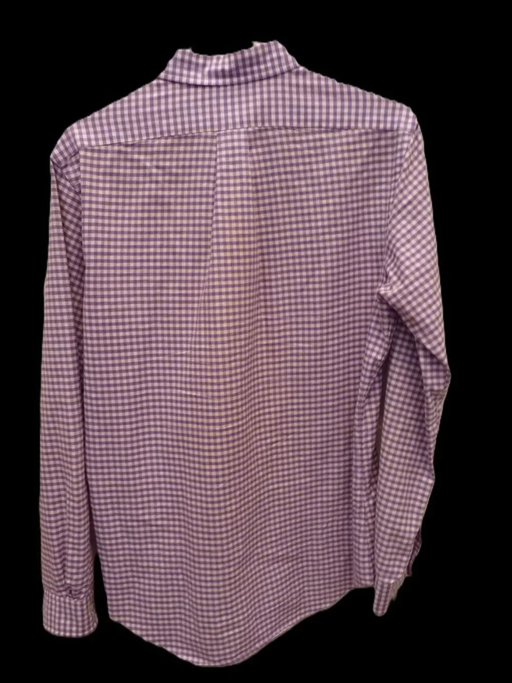 Polo RL Custom Fit Gingham Dress Shirt, Purple/White, Mens Medium